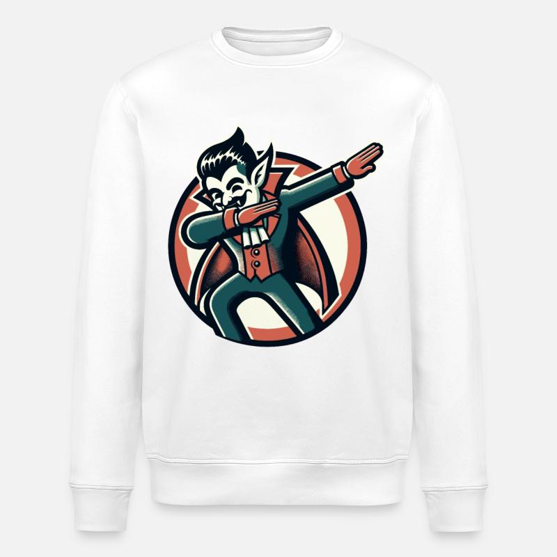 Dabbing Vampire Funny Dabbing Design - Stanley/Stella ROLLER Unisex Organic Sweatshirt - white