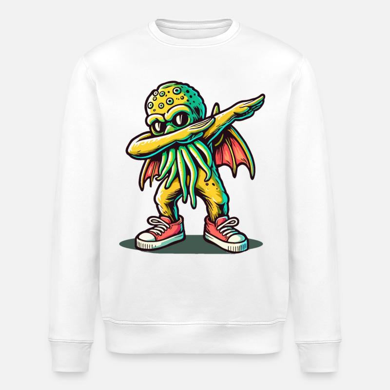 Dabbing drôle Cthulhu Dabbing Design - Sweat bio ROLLER Stanley/Stella Unisexe - blanc