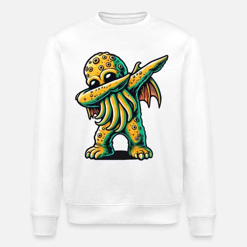 Dabbing drôle Cthulhu Dabbing Design - Sweat bio ROLLER Stanley/Stella Unisexe - blanc