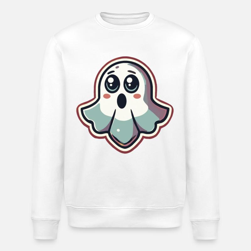 fantôme effrayé drôle fantôme design - Sweat bio ROLLER Stanley/Stella Unisexe - blanc