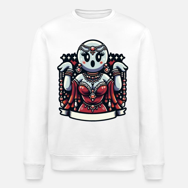 Drôle Glamour Goule Flashy Halloween - Sweat bio ROLLER Stanley/Stella Unisexe - blanc