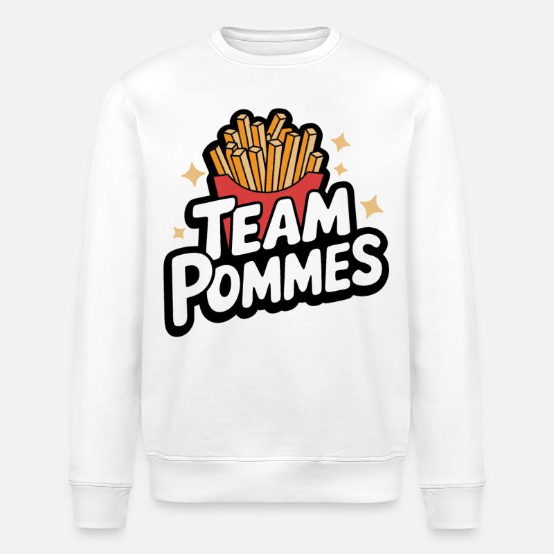 Frites, frites, restauration rapide - Sweat bio ROLLER Stanley/Stella Unisexe - blanc