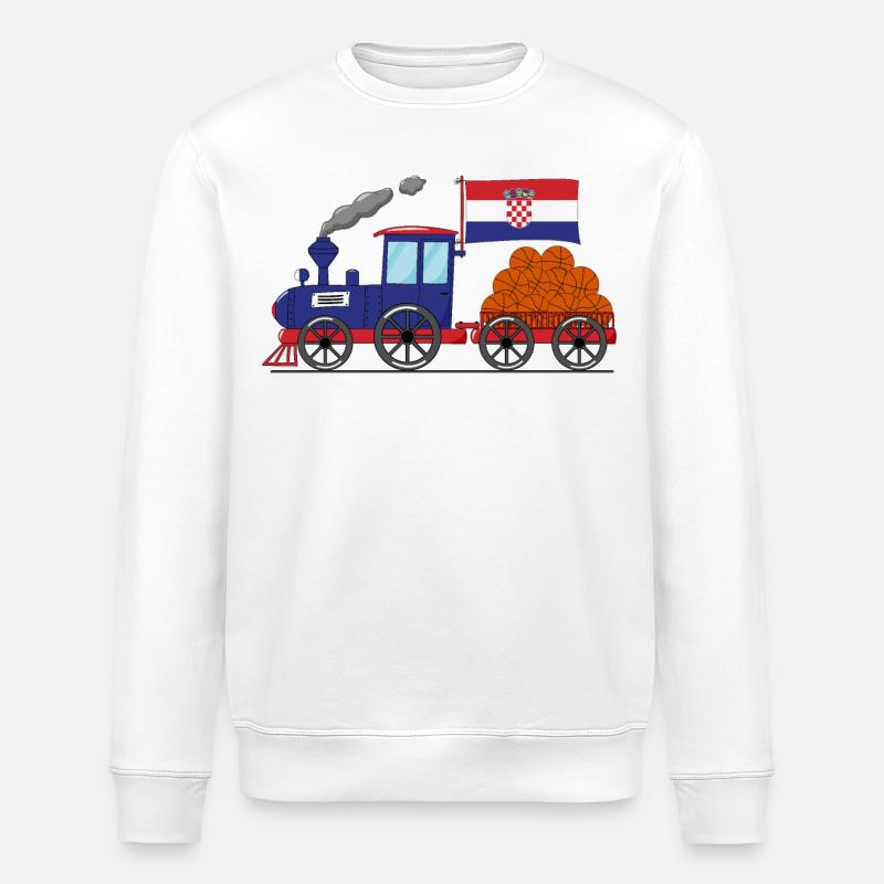 Croatie Flag Basketball Railway - Sweat bio ROLLER Stanley/Stella Unisexe - blanc