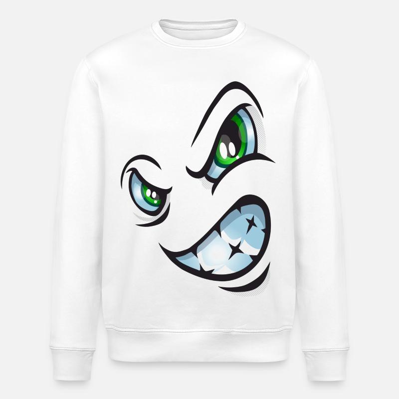 Angry cartoon face - Stanley/Stella Unisex Bio-Sweatshirt ROLLER - Weiß