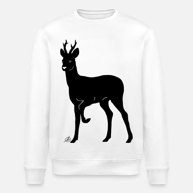 Chevreuil - Sweat bio ROLLER Stanley/Stella Unisexe - blanc