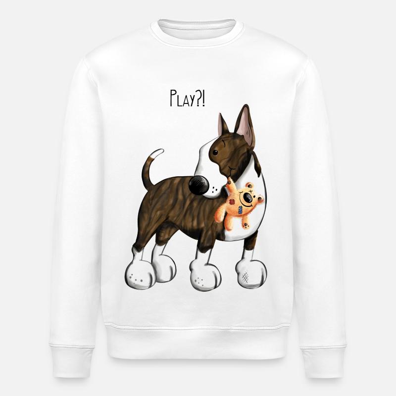Bullterrier Play - Stanley/Stella Unisex Bio-Sweatshirt ROLLER - Weiß