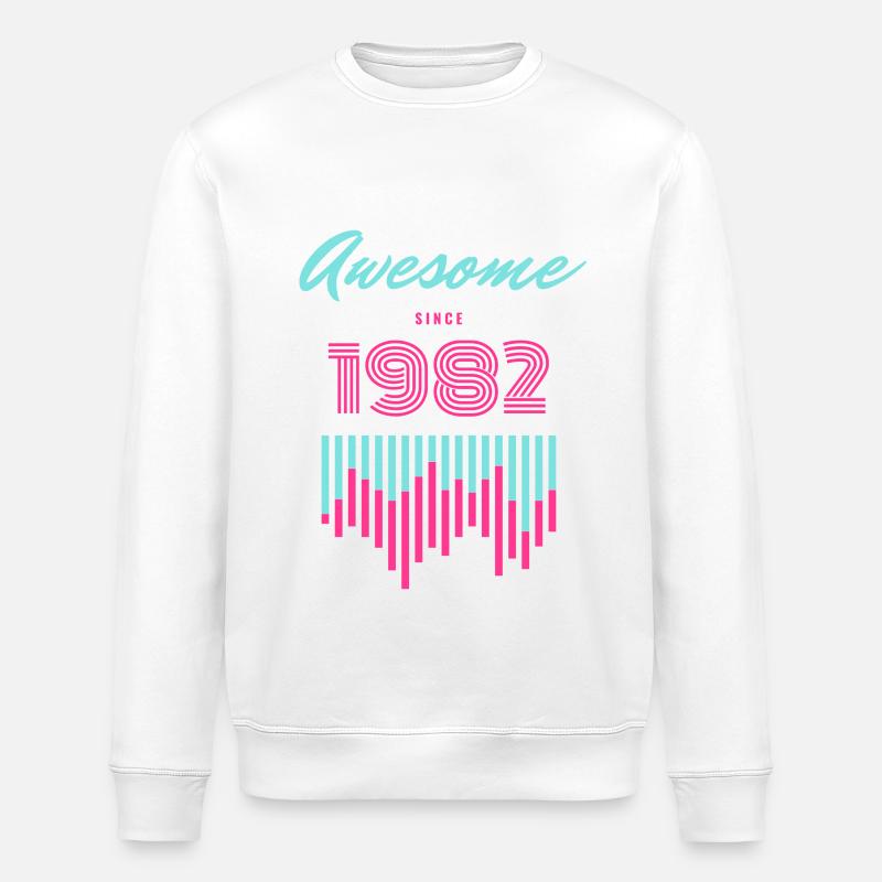 Génial depuis 1982 Neon Pulse - Sweat bio ROLLER Stanley/Stella Unisexe - blanc