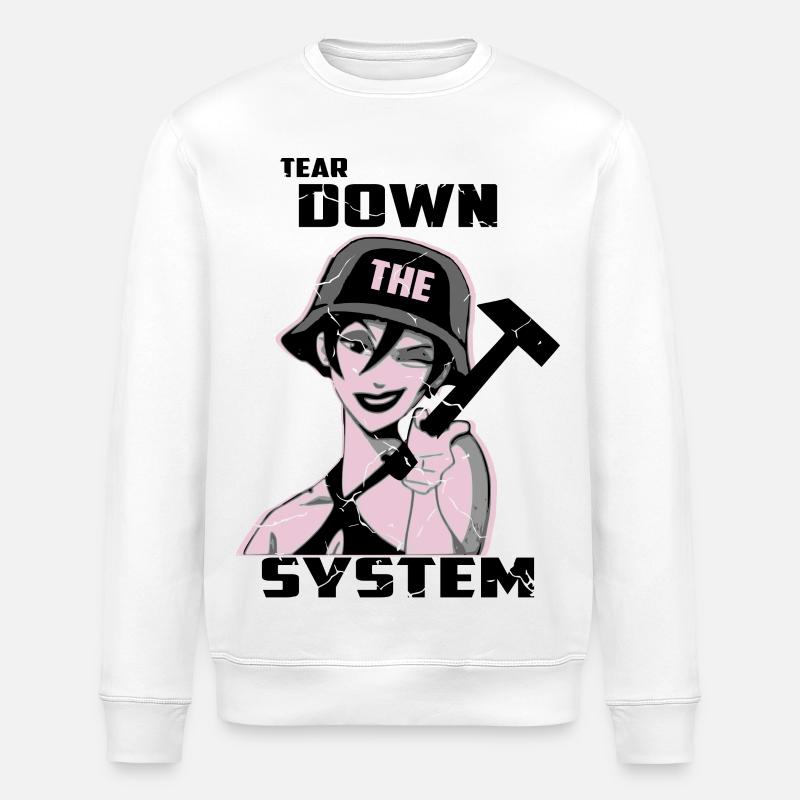 Zerstören Sie das System - Stanley/Stella Unisex Bio-Sweatshirt ROLLER - Weiß