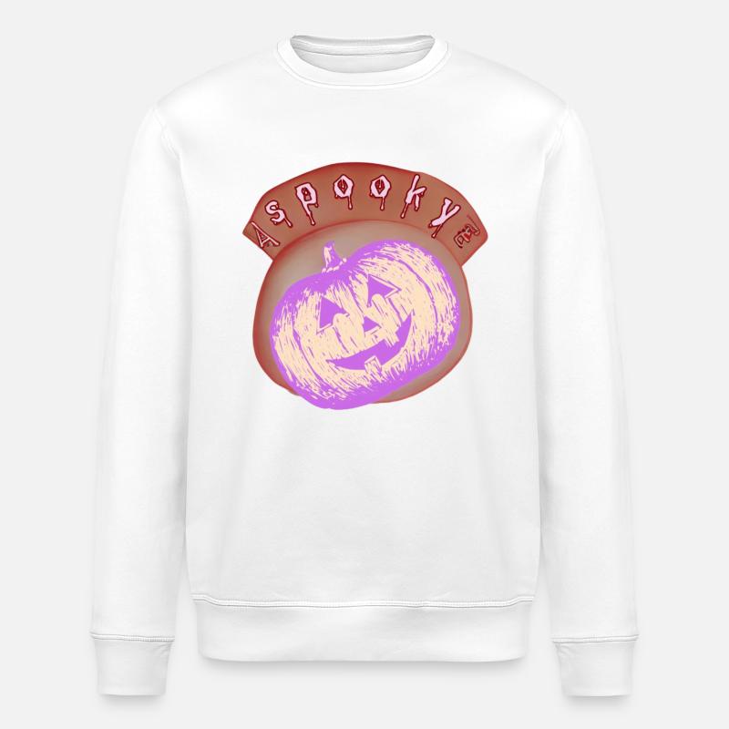 Citrouille lumineuse lilas Halloween - Sweat bio ROLLER Stanley/Stella Unisexe - blanc
