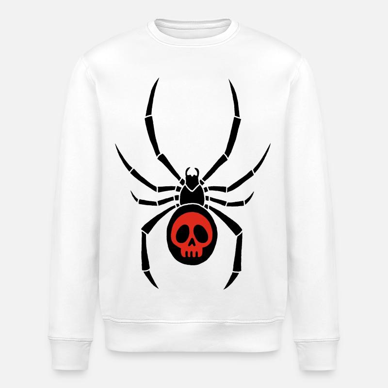 Black widow and red skull - Stanley/Stella ROLLER Unisex Organic Sweatshirt - white