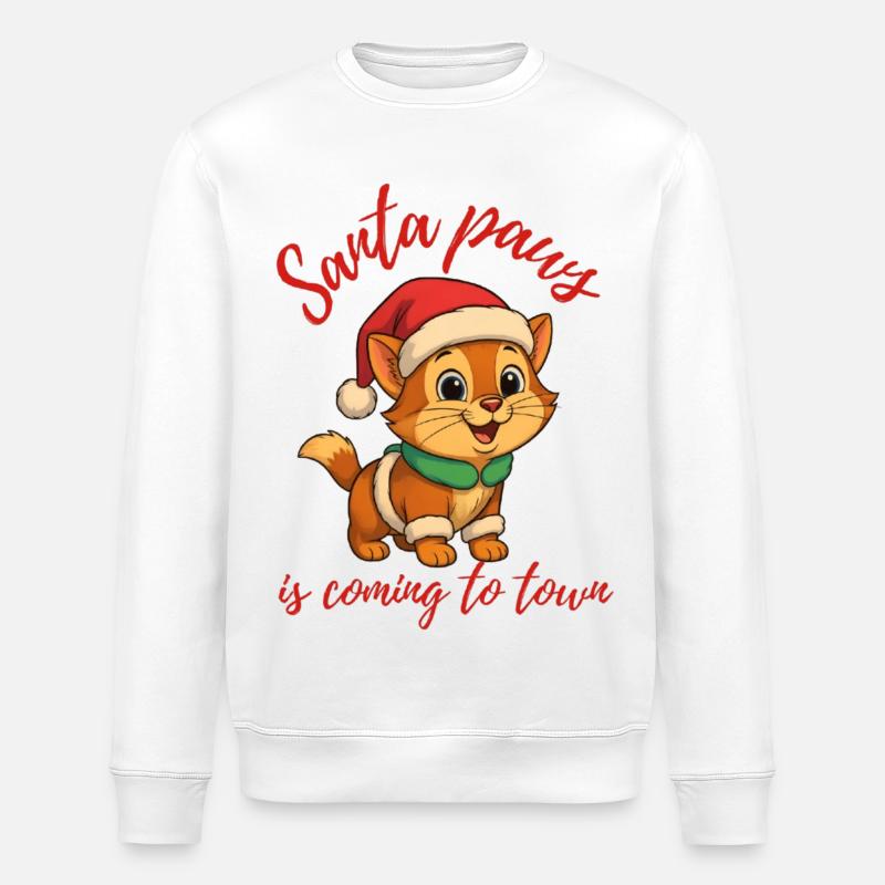 Santa Paws kommt - Stanley/Stella Unisex Bio-Sweatshirt ROLLER - Weiß