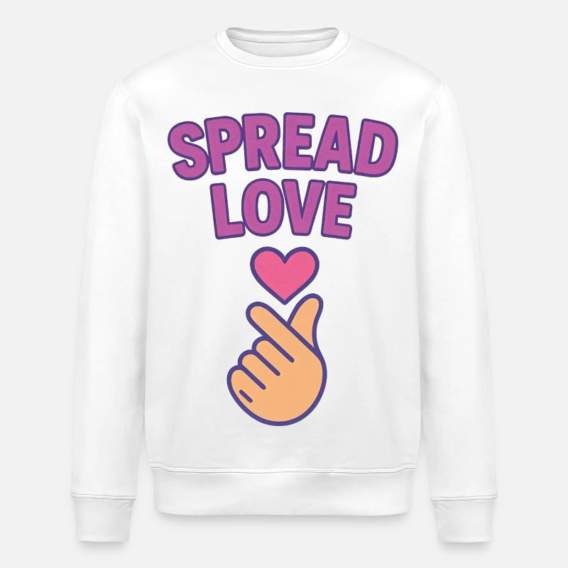 K-POP Spread Love: Heart Hand Gesture - Stanley/Stella ROLLER Unisex Organic Sweatshirt - white
