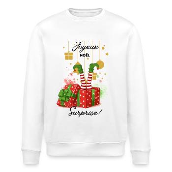 Joyeux_noel_surprise - Stanley/Stella ROLLER Unisex Organic Sweatshirt - white - Front - Nik (191cm)