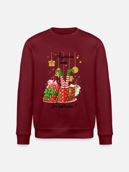 Joyeux_noel_surprise - Stanley/Stella Unisex Bio-Sweatshirt ROLLER - Weiß