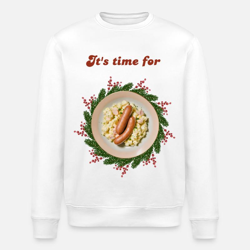 Weihnachten lustig - Weihnachtsessen - Heiligabend - Stanley/Stella Unisex Bio-Sweatshirt ROLLER - Weiß