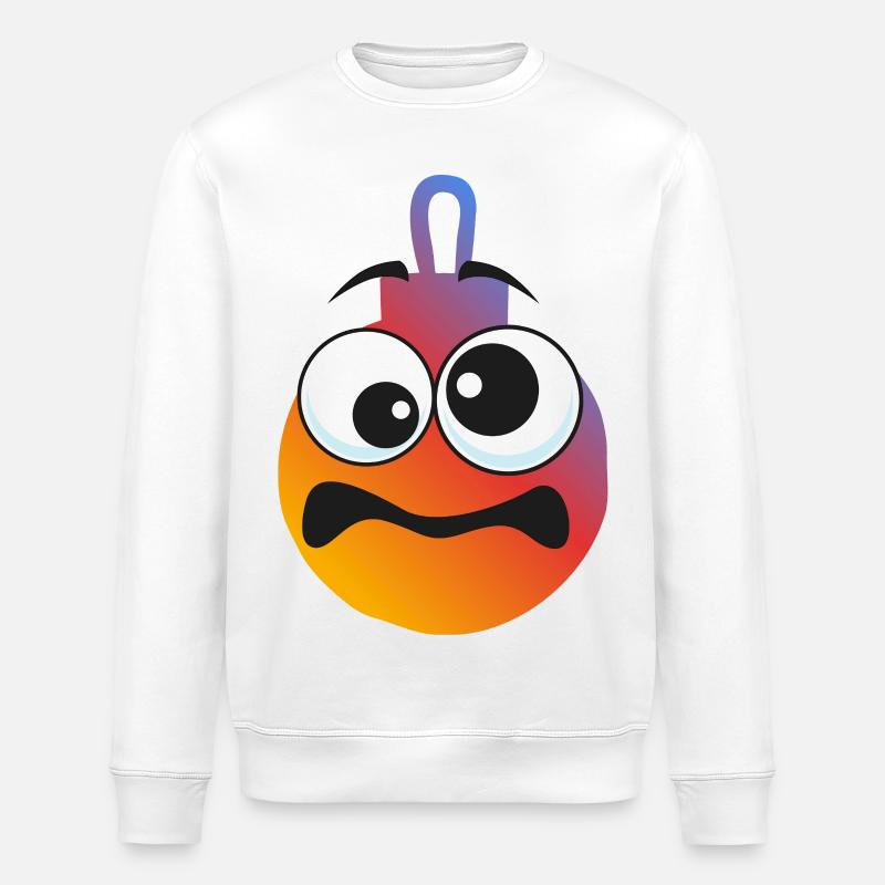 Boule Noël Inquiète - Sweat bio ROLLER Stanley/Stella Unisexe - blanc