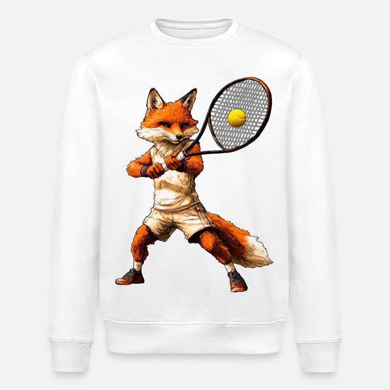 Fuchs Tennisspieler - Stanley/Stella Unisex Bio-Sweatshirt ROLLER - Weiß