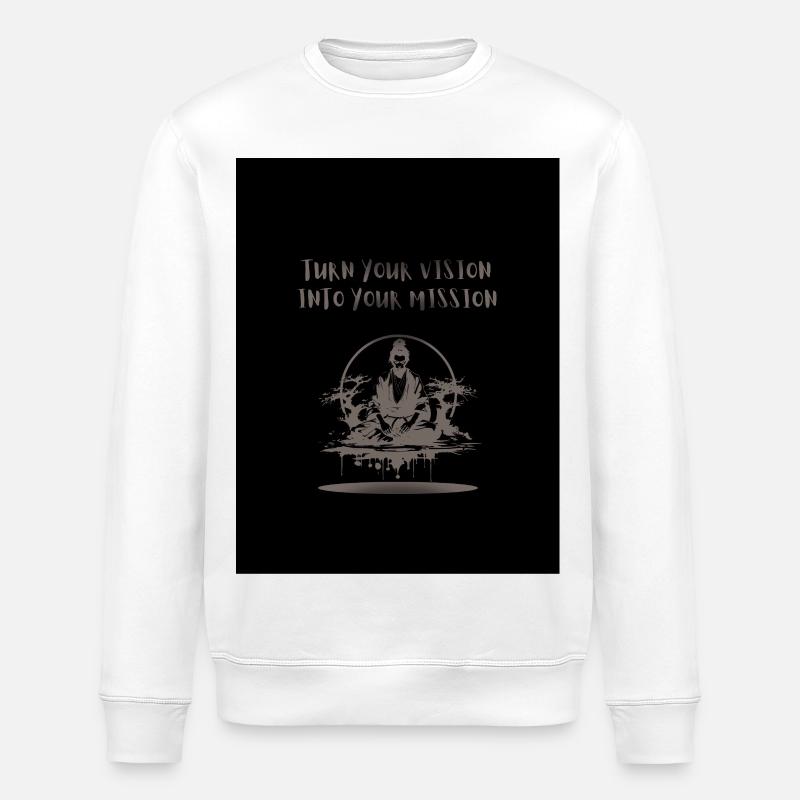 Black_and_Grey_Illustrative_Ninja_T-shirt - Stanley/Stella ROLLER Unisex Organic Sweatshirt - white
