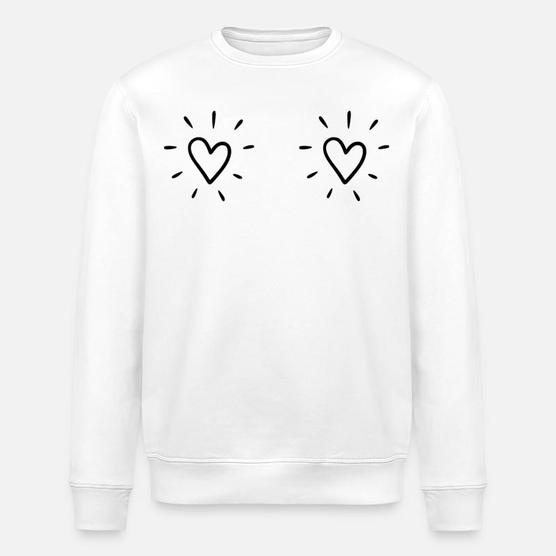 Doubles cœurs - Sweat bio ROLLER Stanley/Stella Unisexe - blanc