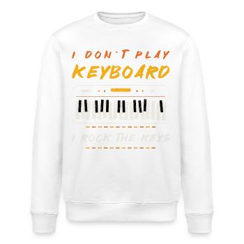 "I don t play keyboard - i rock the keys" Klavier - Stanley/Stella Unisex Bio-Sweatshirt ROLLER - Weiß - Vorne - Nik (191cm)
