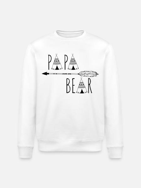 Daddy Bear - Stanley/Stella ROLLER Unisex Organic Sweatshirt - white