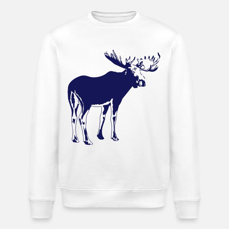 élan - moose - elk - hunting - hunter - Sweat bio ROLLER Stanley/Stella Unisexe - blanc