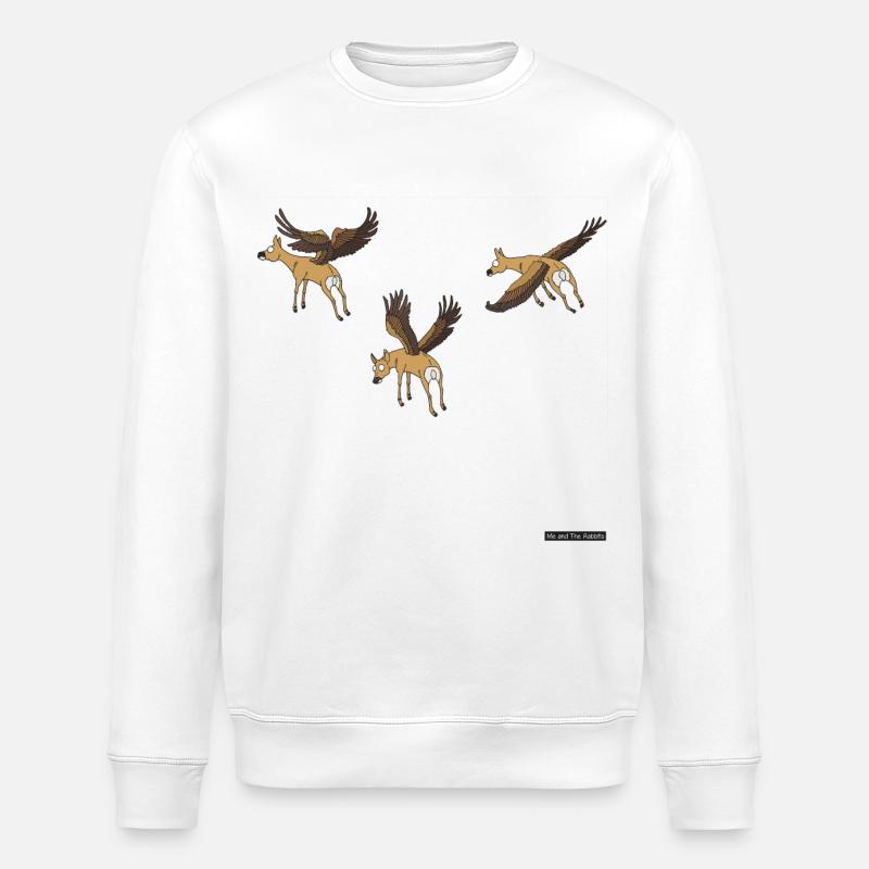 Flying deer - Stanley/Stella ROLLER Unisex Organic Sweatshirt - white