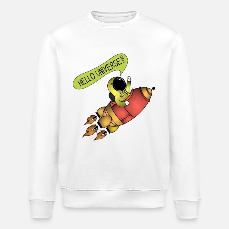 Rakete (Hello Universe) - Stanley/Stella Unisex Bio-Sweatshirt ROLLER - Weiß