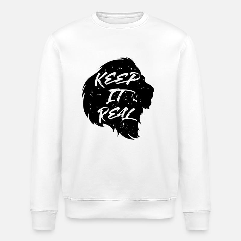 Lion Keep It Real - Stanley/Stella ROLLER Unisex Organic Sweatshirt - white