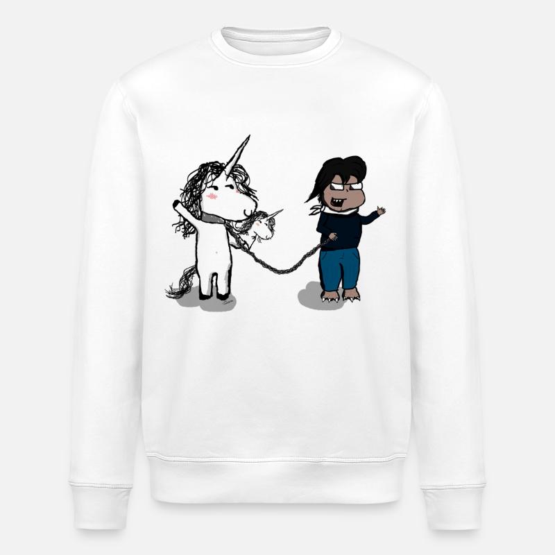 How to make a friend? - Stanley/Stella ROLLER Unisex Organic Sweatshirt - white