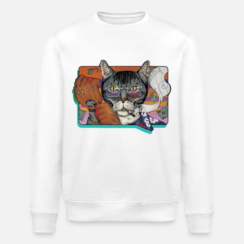 Cat criminalité - Sweat bio ROLLER Stanley/Stella Unisexe - blanc