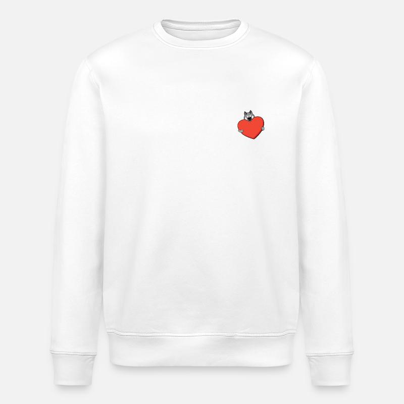 Husky mit herz - Stanley/Stella Unisex Bio-Sweatshirt ROLLER - Weiß
