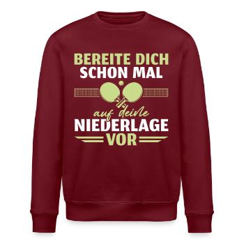 Tischtennis Niederlage Tischtennisspieler - Stanley/Stella Unisex Bio-Sweatshirt ROLLER - Weiß - Vorne - Nik (191cm)