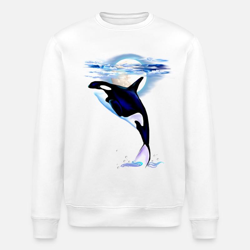 MOONSHINE ORCA - Stanley/Stella Unisex Bio-Sweatshirt ROLLER - Weiß