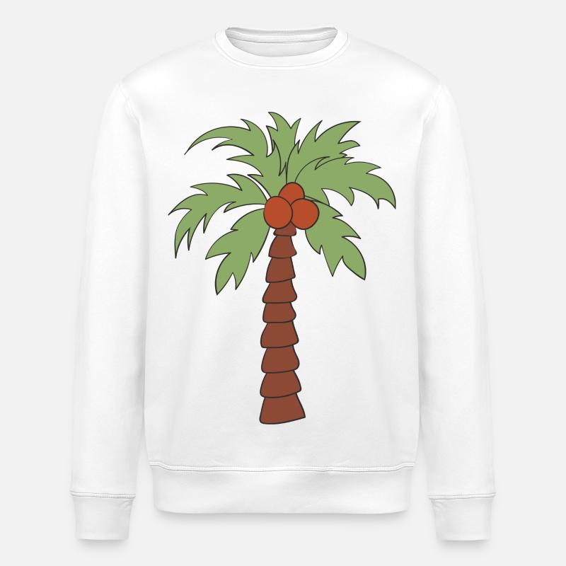 Palm tree - Stanley/Stella ROLLER Unisex Organic Sweatshirt - white