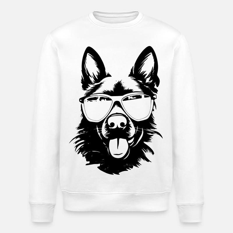 Cool German Shepherd - Stanley/Stella ROLLER Unisex Organic Sweatshirt - white