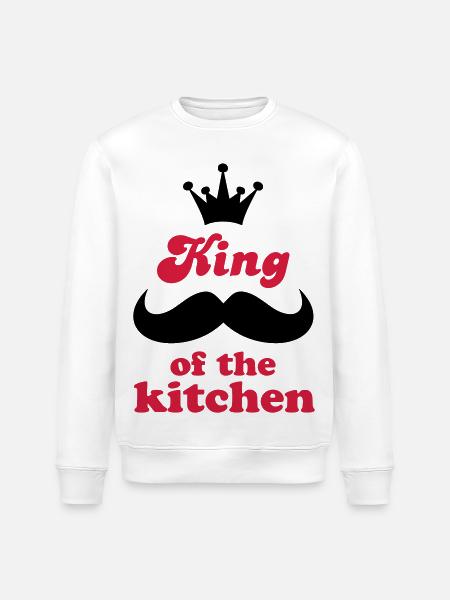 Cooking apron with funny saying - Stanley/Stella ROLLER Unisex Organic Sweatshirt - white