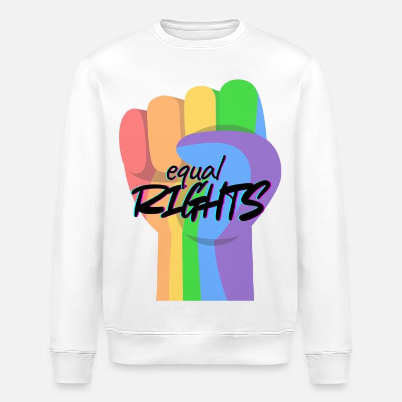 Égalité du Poing Arc-en-ciel - Sweat bio ROLLER Stanley/Stella Unisexe - blanc