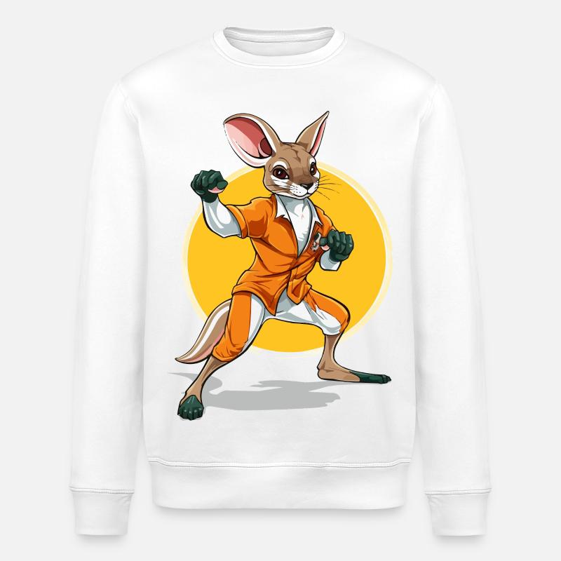 Bunny in a suit karate action - Stanley/Stella ROLLER Unisex Organic Sweatshirt - white