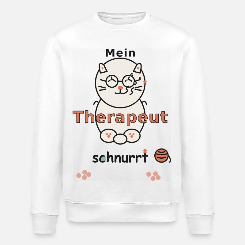 MEIN THERAPEUT SCHNURRT - Stanley/Stella Unisex Bio-Sweatshirt ROLLER - Weiß