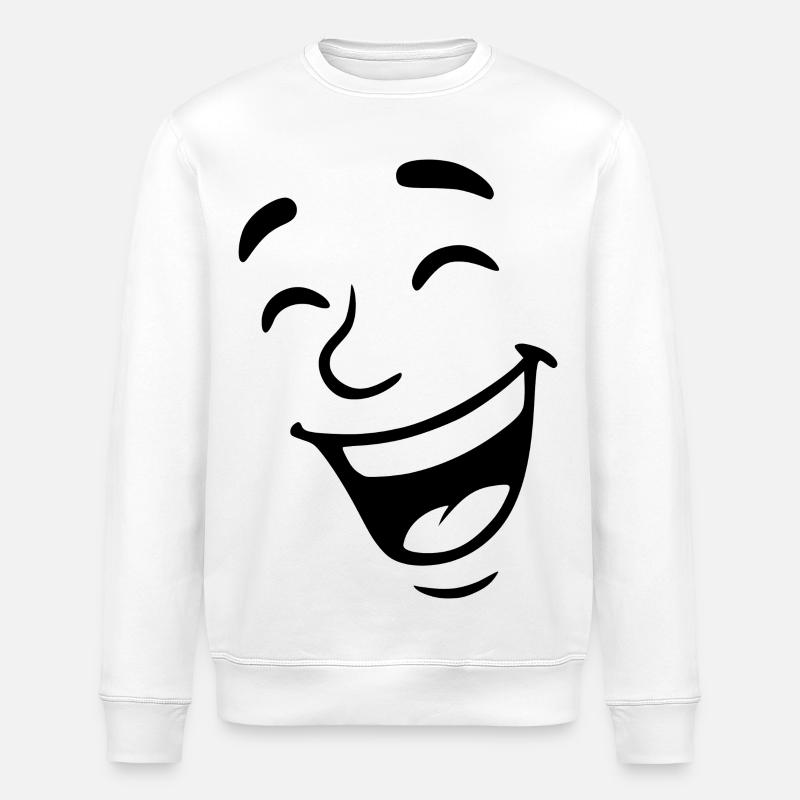 Lachendes Gesicht - Stanley/Stella Unisex Bio-Sweatshirt ROLLER - Weiß