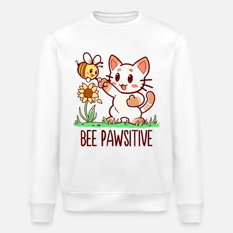 Biene Pawsitive - Stanley/Stella Unisex Bio-Sweatshirt ROLLER - Weiß