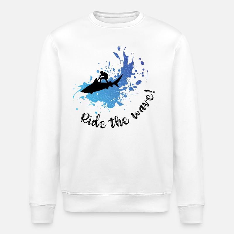 Ride the wave! - Stanley/Stella Unisex Bio-Sweatshirt ROLLER - Weiß