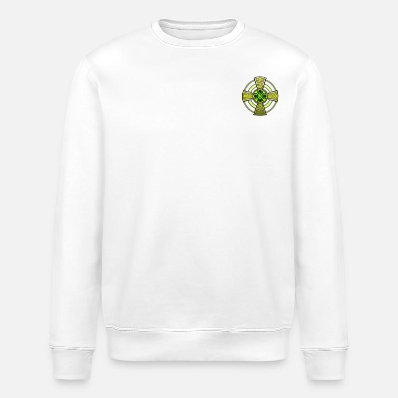 Keltisches Kreuz - Stanley/Stella Unisex Bio-Sweatshirt ROLLER - Weiß