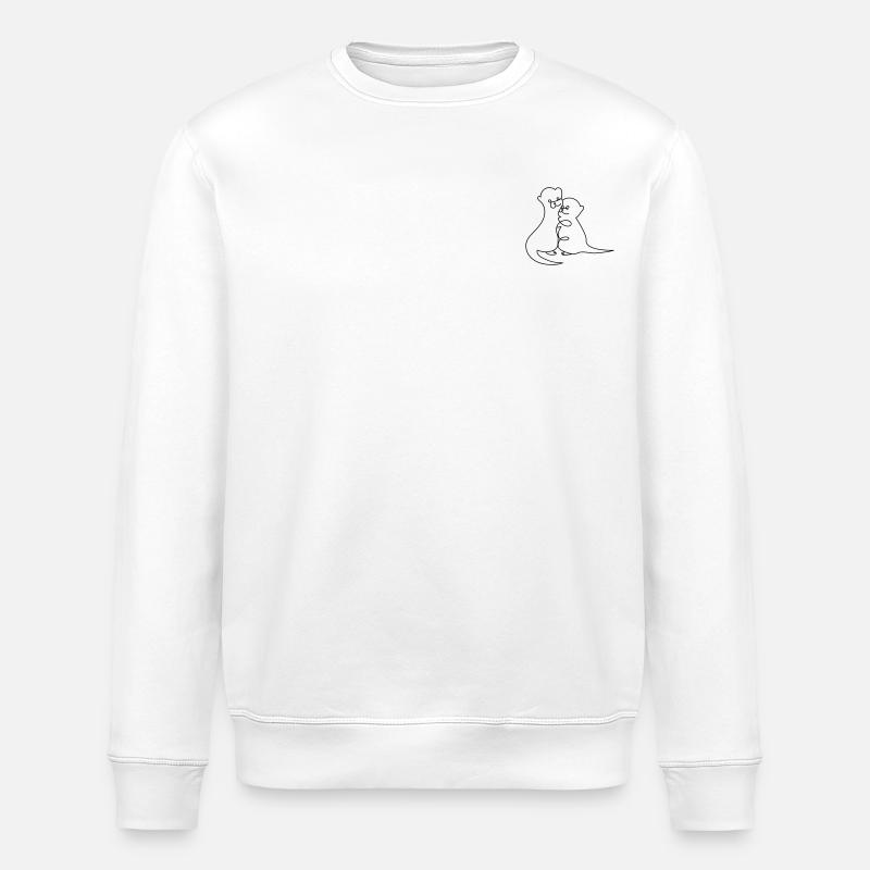 Otter One Line Drawing - Stanley/Stella ROLLER Unisex Organic Sweatshirt - white