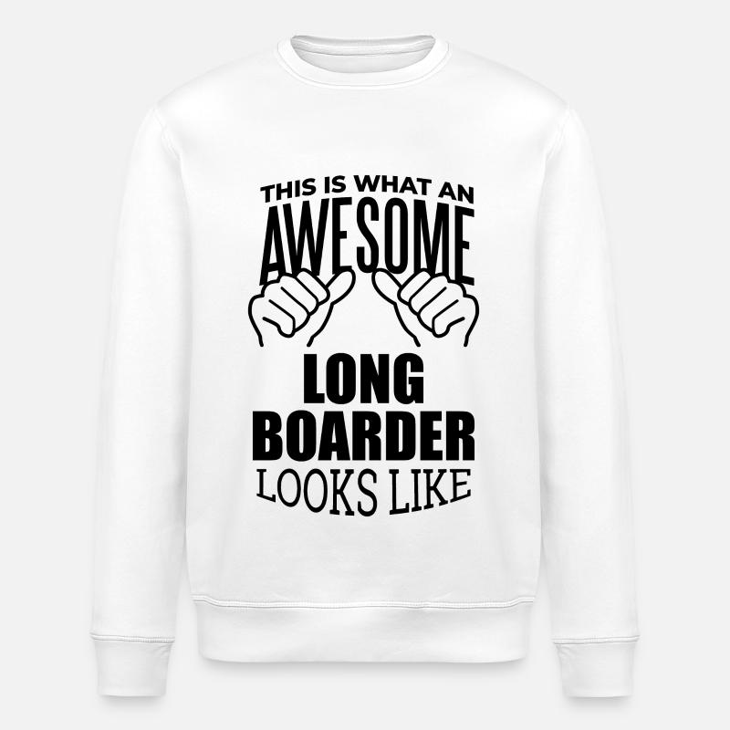 Longboarden - Stanley/Stella Unisex Bio-Sweatshirt ROLLER - Weiß