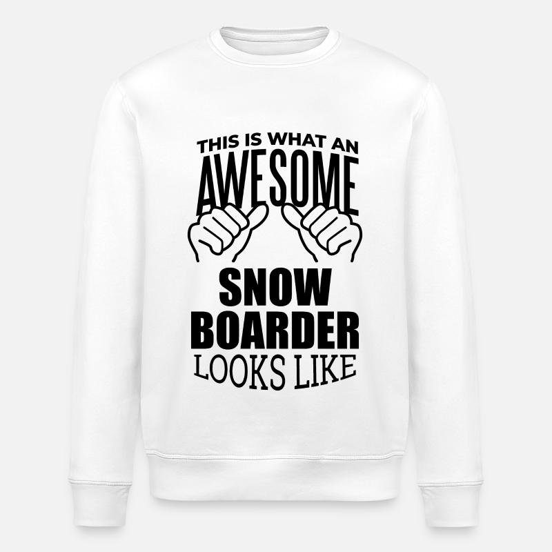 Snowboarden - Stanley/Stella Unisex Bio-Sweatshirt ROLLER - Weiß