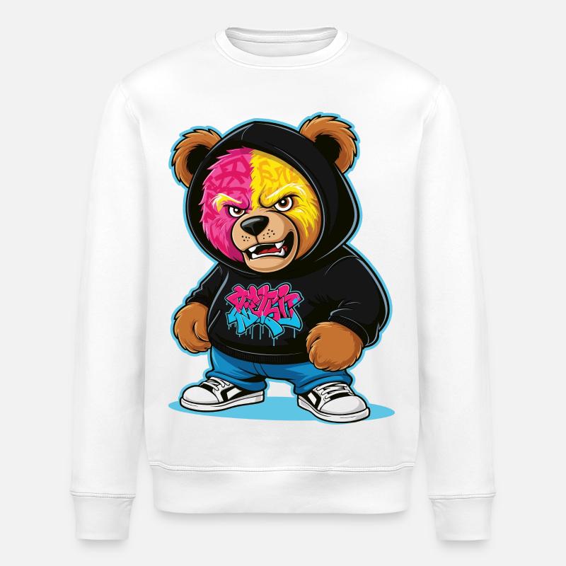 Grumpy Bear - Stanley/Stella ROLLER Unisex Organic Sweatshirt - white
