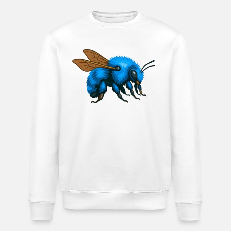 Bourdon bleu à droite - Sweat bio ROLLER Stanley/Stella Unisexe - blanc