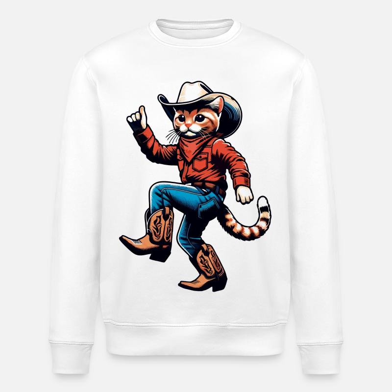 Aventure de cow-boy chat - Sweat bio ROLLER Stanley/Stella Unisexe - blanc
